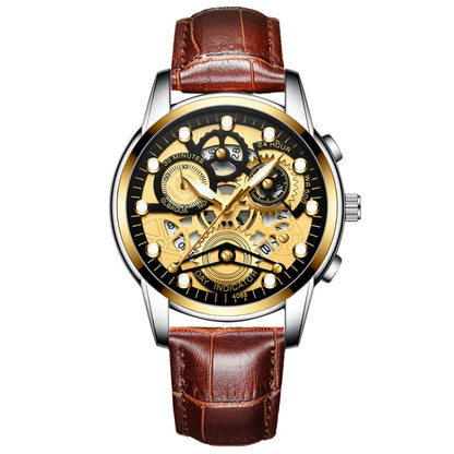 FNGEEN 4088 Men Hollow Quartz Watch Student Waterproof Luminous Watch