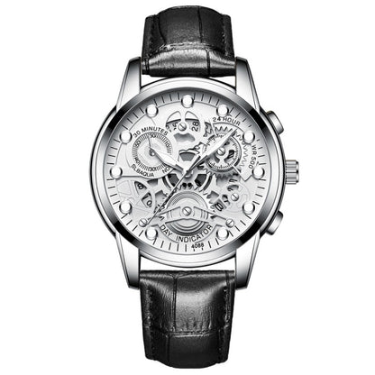 FNGEEN 4088 Men Hollow Quartz Watch Student Waterproof Luminous Watch
