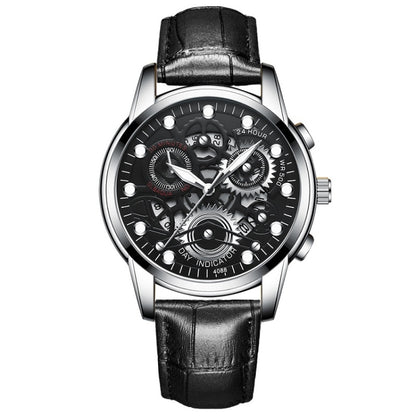 FNGEEN 4088 Men Hollow Quartz Watch Student Waterproof Luminous Watch