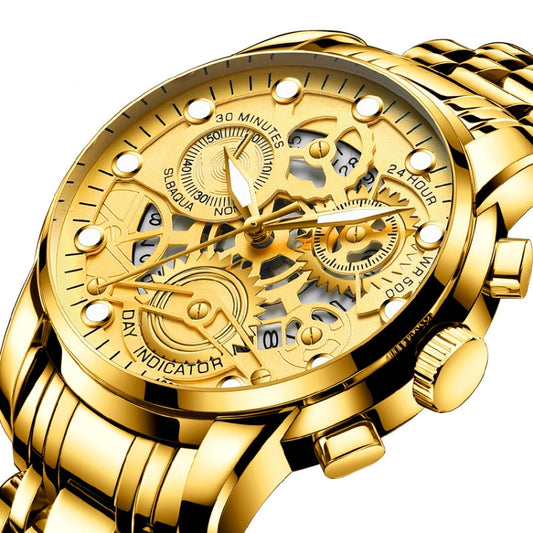 FNGEEN 4088 Men Hollow Quartz Watch Student Waterproof Luminous Watch