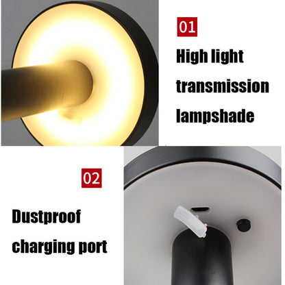 BC965 Student Eye Protection USB Waterproof LED Table Lamp Bedside Bar Table Lamp, Black, White, White Storage, Yellow Marble Pattern, Ink Marble Pattern