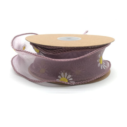 Small Daisy Mermaid Ribbon Flower Bouquet Handwriting Snow Yarn Ribbon, Beige, Black, White, Mint Green, Smoky Gray, Taro Purple, Pink