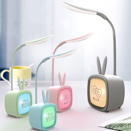 2 PCS Cute Pet USB Table Lamp Energy-Saving Eye Protection LED Bedroom Dormitory Night Light, Random Color Delivery, Rabbit, Cute Bear, Fawn, Archie