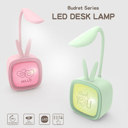 2 PCS Cute Pet USB Table Lamp Energy-Saving Eye Protection LED Bedroom Dormitory Night Light, Random Color Delivery, Rabbit, Cute Bear, Fawn, Archie