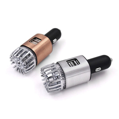 JO-6291 Negative Ion Car Sterilizing Air Purifier Mobile Phone High-Speed Charging Dual USB Cigarette Lighter, JO-6291 Mysterious Silver, JO-6291 Tyrant Gold