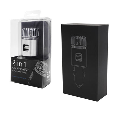 JO-6291 Negative Ion Car Sterilizing Air Purifier Mobile Phone High-Speed Charging Dual USB Cigarette Lighter, JO-6291 Mysterious Silver, JO-6291 Tyrant Gold