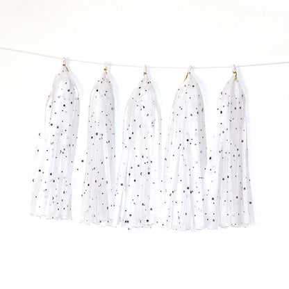 Color Polka Dot Paper Tassels Birthday Room Decoration Ribbon Garland