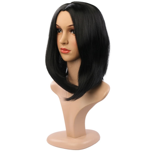 Ladies Short Hair Bobo Head Synthetic Hair Cover, Black, Light Brown