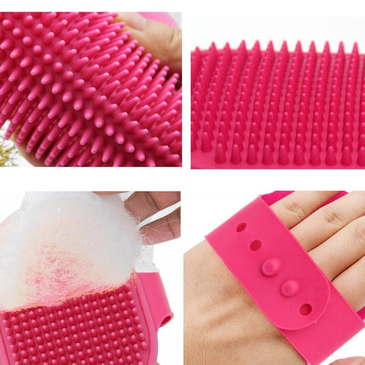 5pcs Pet Bathing Massage Brush For Dogs Cleaning And Beauty Tools, Yellow, Blue, Green, Rose Red, Black
