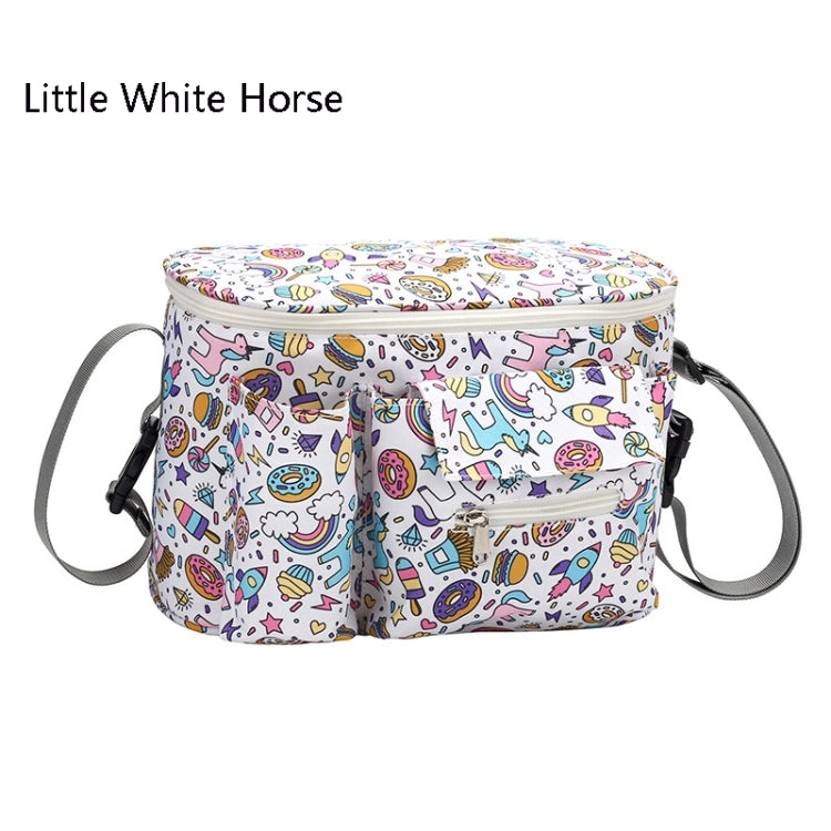 Multifunctional Baby Stroller Hanging Bag Baby Supplies Storage Bag, Little White Horse, Flower Mushroom, Swing Bear, Yellow Alpaca, Black Swan