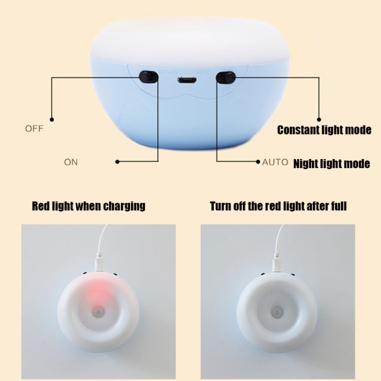 XYD-1001 Intelligent Human Body Induction + Light Sensor LED Night Light Desk Lamp Corridor Wall Lamp, Blue+White Light, Blue+Yellow Light, White+White Light, White+Yellow Light, Pink+White Light, Pink+Yellow Light