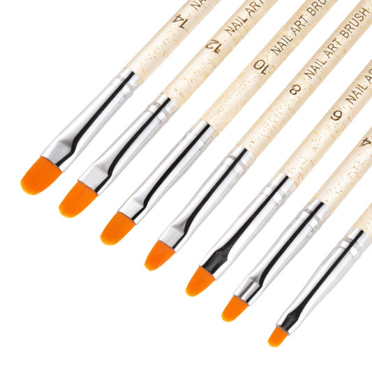 7 In 1 Phototherapy Pen Round Head Line Pen Transparent Rod Painted Pen Drawing Pen Nail Art Brush Tool, Gold Power, Silver Power