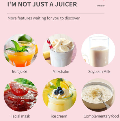 Mini Portable Usb Juice Machine  Multi-Function Electric Charging Household Juicer, White, Green, Pink