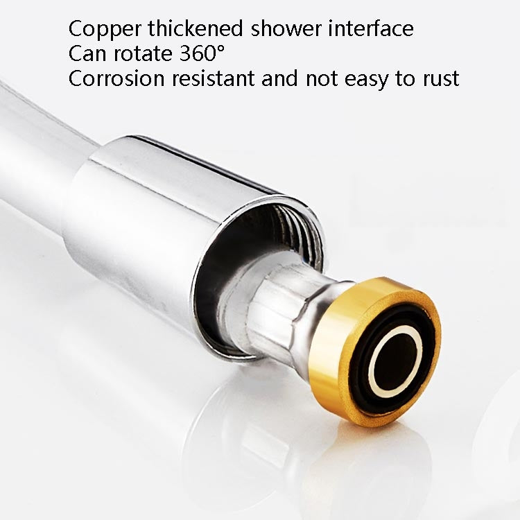 Shower Hose Water Heater Rain Shower Bathroom Stainless Steel Shower PVC Nozzle Hose, 1.5m Silver, 2m Silver, 1.5m Golden, 2m Gold