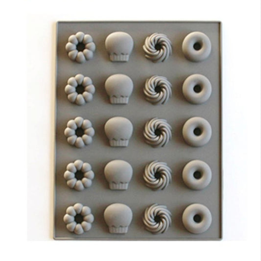 Silicone Cake Mold 25 Grid Fudge Hard Candy Silicone Biscuit Mold, Fruit, Donuts