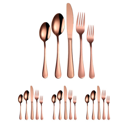 20 in 1 Stainless Steel Cutlery Steak Cutlery Set, True Color, Golden, Rose Gold, Colorful, Black
