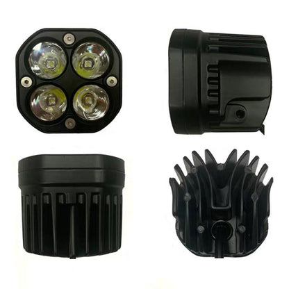 40W White Light Motorcycle LED Spotlight Headlight Car Front Bumper Light Off-Road Vehicle Modified Roof Light, White Light