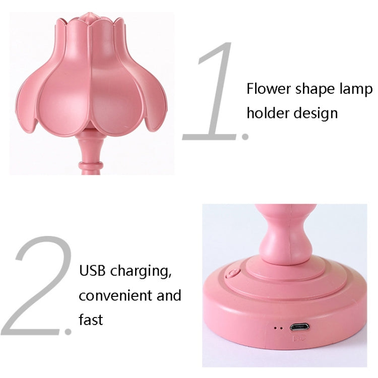 Retro Charging Table Lamp Bedroom Bed LED Eye Protection Light, LD05 Lotus Gray Green, LD05 Lotus Rose Red, LD05 Lotus Light Green, LD05 Lotus White, LD05 Lotus Pink, LD05 Lotus Light Blue, LD05 Lotus Yellow, LD05 Lotus Gray Blue�����������������������...
