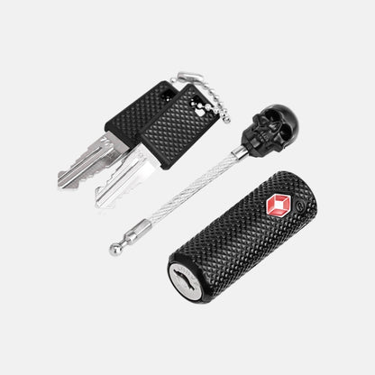 Customs Lock  Wire Rope Padlock Skull Customs Code Lock, Black, Silver