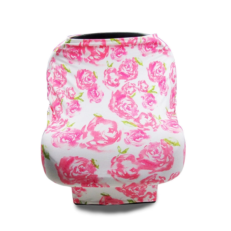 Multifunctional Enlarged Stroller Windshield Breastfeeding Towel Baby Seat Cover, Arrow, Pink Peony, Black and White Stripes, Leaf Flowers, Blue Dots, Purple Flowers, Gray Pattern, Bear, Black Triangle, Puppy, Red Geometry, Black and White Grid, Galaxy...