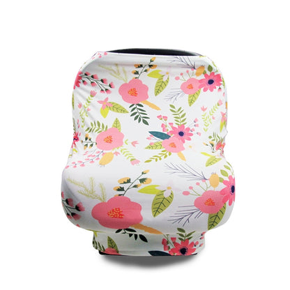 Multifunctional Enlarged Stroller Windshield Breastfeeding Towel Baby Seat Cover, Arrow, Pink Peony, Black and White Stripes, Leaf Flowers, Blue Dots, Purple Flowers, Gray Pattern, Bear, Black Triangle, Puppy, Red Geometry, Black and White Grid, Galaxy...
