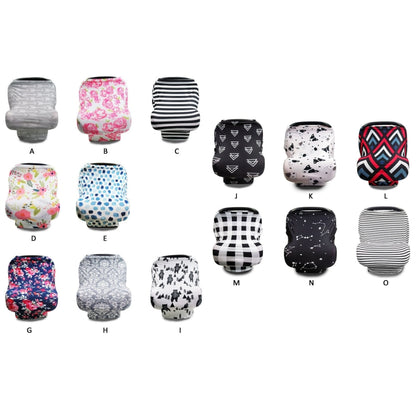 Multifunctional Enlarged Stroller Windshield Breastfeeding Towel Baby Seat Cover, Arrow, Pink Peony, Black and White Stripes, Leaf Flowers, Blue Dots, Purple Flowers, Gray Pattern, Bear, Black Triangle, Puppy, Red Geometry, Black and White Grid, Galaxy...