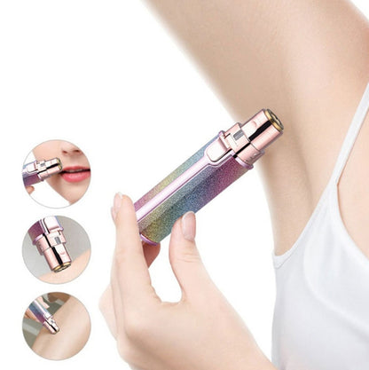 2 In 1  Electric Shaver Lady Eyebrow Trimmer Lipstick Automatic Facial Hair Removal Device, Dry Battery, Charging