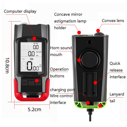 3 In 1 Wireless Bicycle Code Meter Lamp Strong Light Front Light