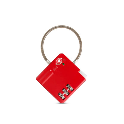 TSA Customs Combination Lock Anti-Theft Wire Padlock, Black, Silver, Red