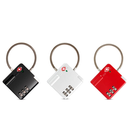 TSA Customs Combination Lock Anti-Theft Wire Padlock, Black, Silver, Red