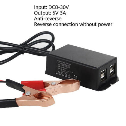 12/24V 4 USB Interface Motorcycle Car Mobile Phone Charger, Phone Charger
