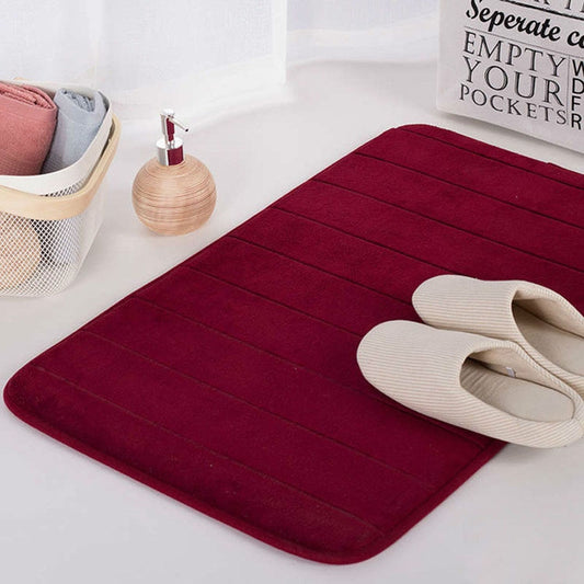 Non Slip Water Absorption Rug Bathroom Mat Shaggy Memory Foam Kitchen Door Floor Mat, 40X60CM