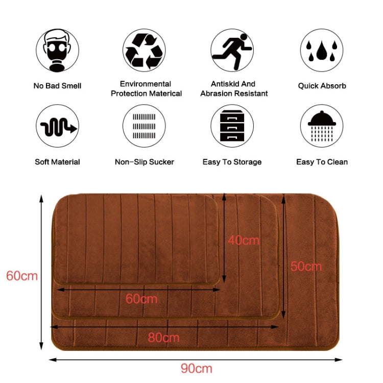 Non Slip Water Absorption Rug Bathroom Mat Shaggy Memory Foam Kitchen Door Floor Mat, 40X60CM
