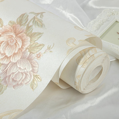 3D Pastoral Style Wallpaper Bedroom Living Room Non-Woven Fabric Self-Adhesive Wall Sticker, 0.53 x 3m
