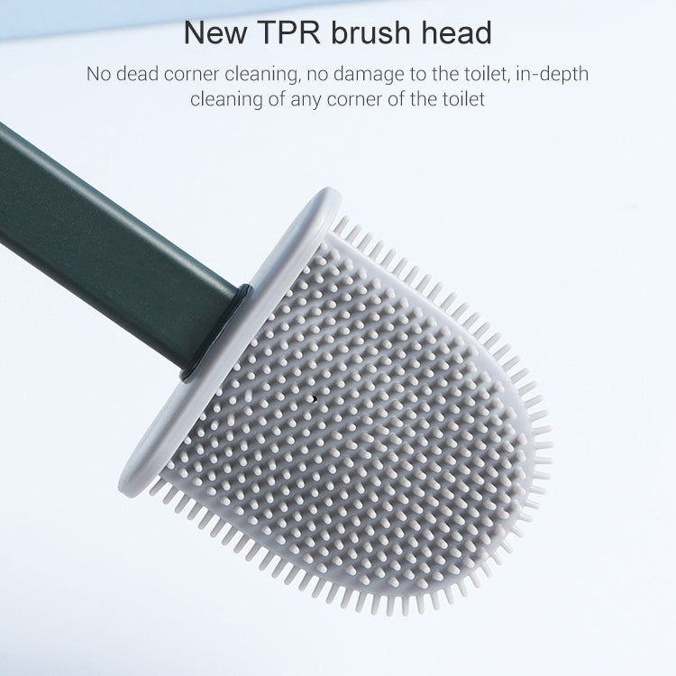 Household Long Handle Soft Plastic Gap Toilet Brush TPR Decontamination Cleaning Brush, White, Pink, Light Blue, Green