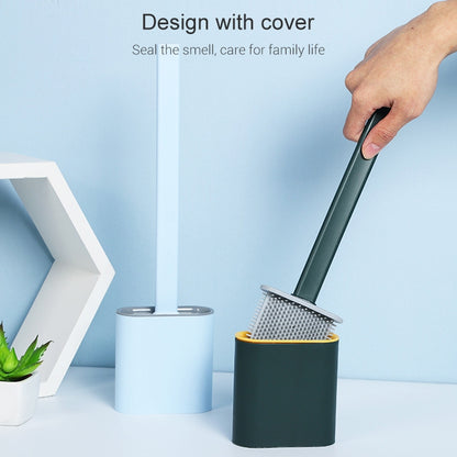 Household Long Handle Soft Plastic Gap Toilet Brush TPR Decontamination Cleaning Brush, White, Pink, Light Blue, Green