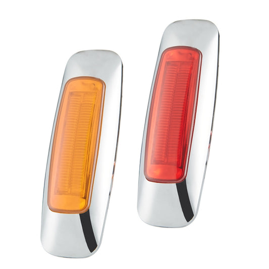 2 PCS 12/24V 2000-4000K 8 LEDs Explosion Lightning Plating Edge Light Side Tail Light, Red, Yellow