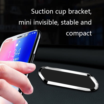 F601 4 PCS One Word Long Magnet Car Bracket Car Navigation Lazy Magnetic Metal Bracket, Water Chestnut Black, Water Chestnut Silver, Water Chestnut Gold, Rounded Black, Rounded Silver, Rounded Gold