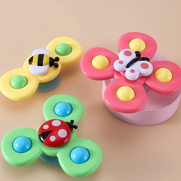 3 In 1 Fingertip Spinner Baby Rattle Three-Color Insect Sucker Turn And Turn Fun Baby Bath Toy, Fingertip Spinner