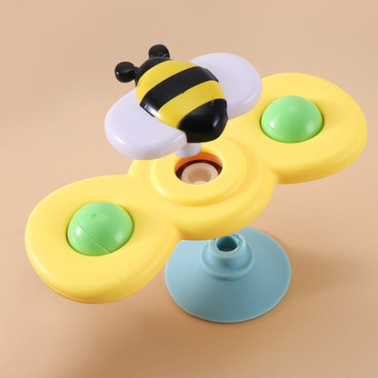 3 In 1 Fingertip Spinner Baby Rattle Three-Color Insect Sucker Turn And Turn Fun Baby Bath Toy, Fingertip Spinner