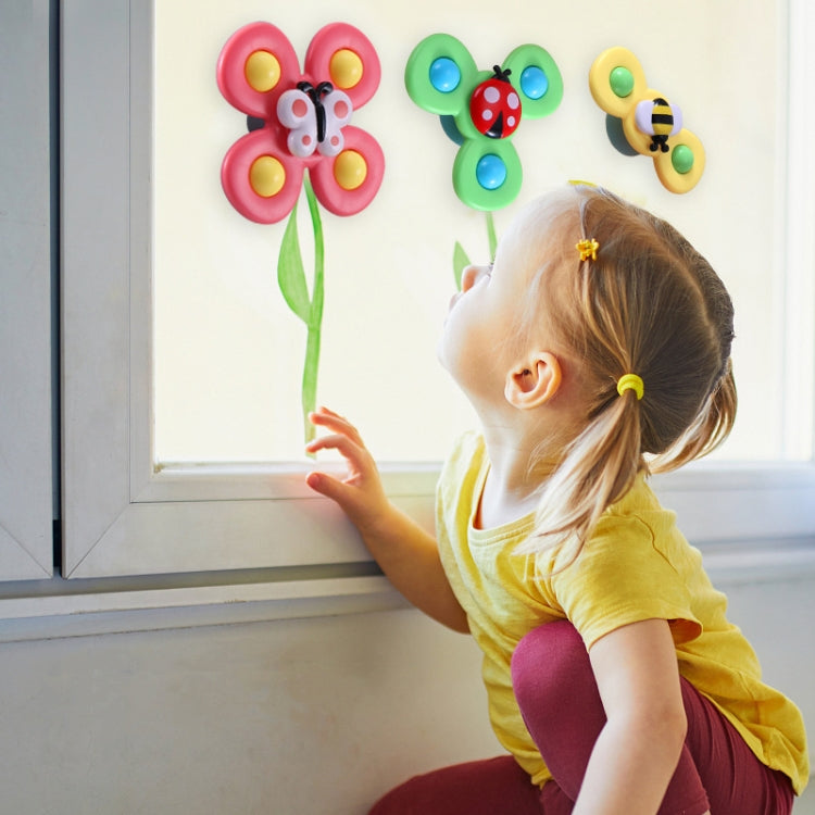 3 In 1 Fingertip Spinner Baby Rattle Three-Color Insect Sucker Turn And Turn Fun Baby Bath Toy, Fingertip Spinner