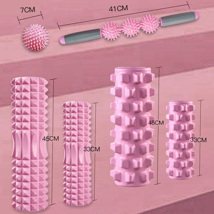3 in 1 Eva Foam Roller Hollow Muscle Relaxation Roller Yoga Column Set, Length:, 33cm (Blue Crescent), 33cm (Pink Crescent ), 33cm  (Purple Crescent ), 45cm (Pink Crescent), 45cm (Purple Crescent ), 45cm (Blue Crescent), 45cm (Pink Wolf Tooth )��������...