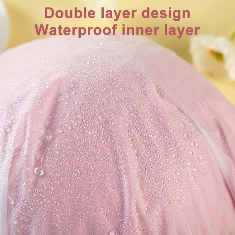 Lovely Thick Women Satin Colorful Double Waterproof Hair Cover Bathing Cap, Pink, Gold, Grey