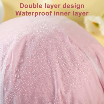 Lovely Thick Women Satin Colorful Double Waterproof Hair Cover Bathing Cap, Pink, Gold, Grey