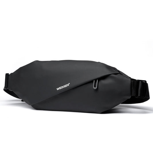 WEIXIER 8641 Men Running Waterproof Waist Bag Multifunctional Chest Bag Sports Leisure One-Shoulder Bag, Black, Dark Gray