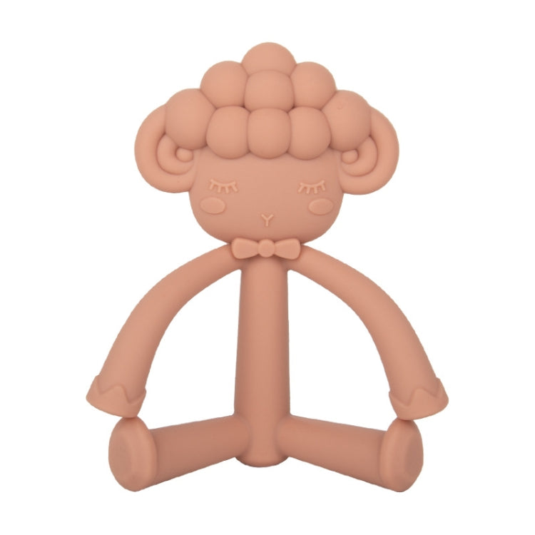 Three-Dimensional Cartoon Silicone Baby Teether Molar Rods Children Toys Maternal And Child Supplies, Gray Green, Beige, Light Coffee, Peach Powder, Scalper, Pink Sheep, Yellow Sheep, Coffee  Sheep, Green Sheep, Beige Sheep