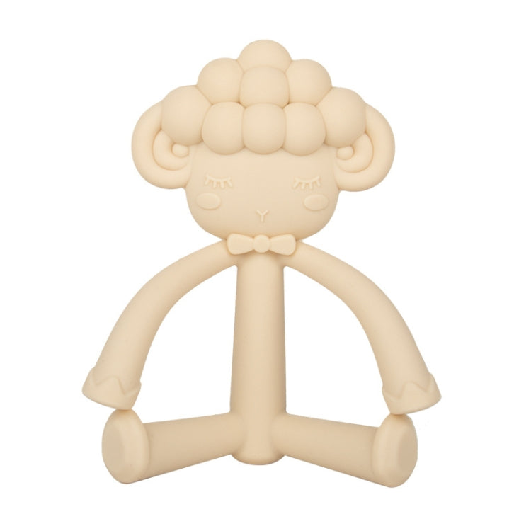 Three-Dimensional Cartoon Silicone Baby Teether Molar Rods Children Toys Maternal And Child Supplies, Gray Green, Beige, Light Coffee, Peach Powder, Scalper, Pink Sheep, Yellow Sheep, Coffee  Sheep, Green Sheep, Beige Sheep
