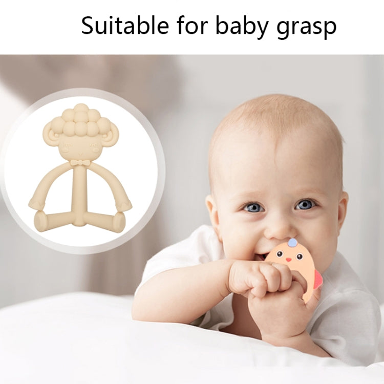 Three-Dimensional Cartoon Silicone Baby Teether Molar Rods Children Toys Maternal And Child Supplies, Gray Green, Beige, Light Coffee, Peach Powder, Scalper, Pink Sheep, Yellow Sheep, Coffee  Sheep, Green Sheep, Beige Sheep