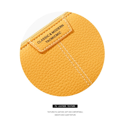 928666 Multi-Card Keychain Coin Purse Short Ladies Wallet, Yellow, Red, Blue, Brown, Black