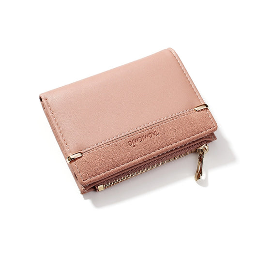 928010 Frosted All-Match Coin Purse Multi-Card Buckle Short Zipper Women Wallet